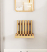 NordFold Klappbare Bambus Wandbank – Schmale Schuhbank ohne Bohren | Platzsparender Sitzhocker | Skandinavisches Design