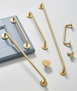 VELORIA Langgriff aus Messing in Goldoptik – Möbelgriff Extra Lang | Minimalistisches Design | Elegante Schranklösung