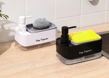 TwinFlow DuoClean Spülmittelspender – Manueller Küchen-Seifenspender mit 2-in-1 Dosiersystem & abnehmbarer Konstruktion
