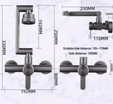 AquaFlex Vierstrahl Wandmischer – Edelstahlarmatur mit flexiblem 360° Auslauf für Küche und Bad