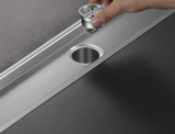 GoldenFlow Invisible Dusch-Bodenablauf 304 Edelstahl – Verdeckter Geruchsstop-Abfluss | 5,5 Zoll Quadrat | Gold gebürstet