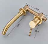 LuxRotate Waschbeckenarmatur Gold – Wand Wasserhahn Messing | 360° Schwenkbar | Minimalistisches Bad Design