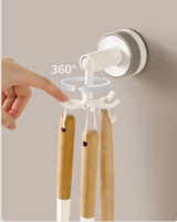 Rotaro 6-Arm Drehhaken mit Saugbefestigung – Multifunktionaler Wandhalter ohne Bohren | 360° drehbar | Platzsparende Ordnungslösung