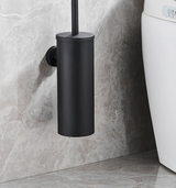 SteelMount Pro WC-Bürstengarnitur Wand – Schwarze Edelstahl Toilettenbürste | Hygienisch & Rostfrei | Platzsparende Wandmontage