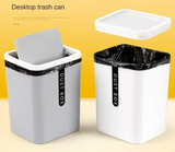 PureDesk kompakter Tischmülleimer mit Schüttdeckel – hygienischer Mini-Abfalleimer für Büro und Zuhause | platzsparend, geruchsarm & modern für Schreibtisch und Wohnräume