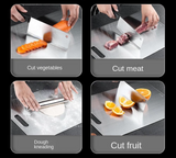 TitanBoard Pro Edelstahl-Schneidebrett – doppelseitiges Schneidebrett aus 316 Edelstahl | hygienische Titanbeschichtung | antibakterielles Premium-Küchenbrett