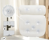 AquaRelief ergonomisches Luxus-Badekissen – 3-in-1 Nacken-, Kopf- & Rückenstütze | atmungsaktives Air-Mesh, Anti-Rutsch Saugnäpfe & schnelltrocknender Komfort