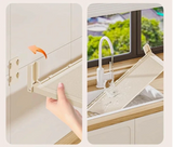 Foldix Küchen-Wandregal klappbar – Gewürzhalter mit Hakenleiste | Ohne Bohren | Platzsparende 3-in-1 Lösung