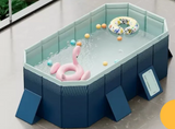 SommerBecken Rahmenpool – Faltbares Schwimmbecken ohne Aufblasen | Verdickter Tragbarer Gartenpool | Für Kinder & Erwachsene