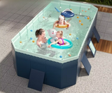 SommerBecken Rahmenpool – Faltbares Schwimmbecken ohne Aufblasen | Verdickter Tragbarer Gartenpool | Für Kinder & Erwachsene