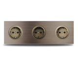 SmartConnect Wandsteckdose Aluminium Braun – Schuko Steckdose mit USB & LAN | Unterputz Anschlussdose | Modernes Design