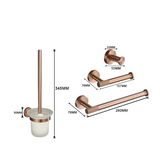 AURORA VIVÉRA Roségold Badset – 6-teiliges Badezimmer Zubehör Set | Gebürstetes Design | Komplett & Langlebig
