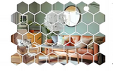MirrorHex 3D-Spiegel Wandsticker Set – 45-teiliges DIY-Acryl-Dekor