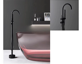 Aurelia Noir Bodenarmatur mit Handbrause – Freistehende Badarmatur aus Messing | Elegantes Design | Präzise Wassersteuerung