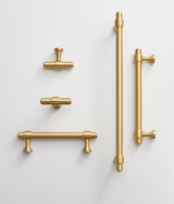 ÉliteBrass Möbelgriff T-Stange aus Massivmessing – Französischer Stil Schrankgriff | Ergonomisches Design | Langlebige Premium Qualität
