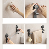 FlexHold Handtuchstange ohne Bohren – 40 cm Wandhalter mit Saugsystem in Mattschwarz, abnehmbar & vielseitig