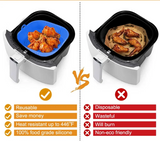 CrispForm Premium Silikon-Airfryer-Einsatz – Wiederverwendbare quadratische Backform für Heißluftfritteuse, Ofen & Grill | Antihaft-Backschale aus lebensmittelechtem Silikon