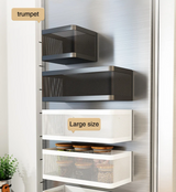 MagnoShelf Pro Magnetisches Kühlschrank-Seitenregal – magnetischer Küchen-Organizer mit Stauraum | platzsparendes Metall-Aufbewahrungssystem | ohne Bohren
