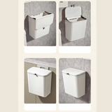 WallClean multifunktionaler Wandmülleimer für Küche und Bad – platzsparender Hängemülleimer mit Druckdeckel | Abfalleimer und Toilettenpapierhalter in einem