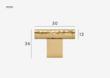 HAMMERA Messing Möbelgriff 128 mm – Gehämmertes Design | Antik Bronze & Mattgold | Handgefertigter Schrankgriff