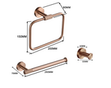 AURORA VIVÉRA Roségold Badset – 6-teiliges Badezimmer Zubehör Set | Gebürstetes Design | Komplett & Langlebig