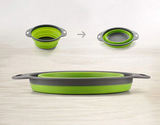 FlexiFlow Pro Faltbares Silikon-Abtropfsieb mit Edelstahlkern – Multifunktionaler Küchenkorb zum Waschen, Abgießen & Filtern | Platzsparender Siebkorb für Obst, Gemüse & Pasta