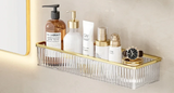 CrystalCorner Premium Acryl Eckregal Selbstklebend Transparent – Bohrfreies Badezimmer Wandregal | Platzsparender Organizer für Dusche, Kosmetik & Pflegeprodukte | Modernes Badzubehör