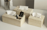 TerraViva Travertin Badaccessoires Set – Naturstein Badezimmer Set | Exklusive Spa-Optik | Stilvolle Organisation