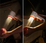 AquaLite Pro 2025 – Tragbare Outdoor-Dusche mit LED & Akku