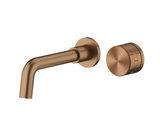 AURION Eleganz Wand-Waschbeckenarmatur Unterputz – Gebürstetes Gold / Roségold | Minimalistisches Design | Langlebige Messingqualität