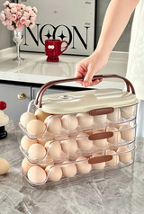 EiVorrat Rollregal für Eier – Mehrstufiger Eierhalter mit Automatischer Nachrollfunktion | Stapelbarer Kühlschrank-Organizer | Platzsparende Eieraufbewahrung
