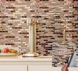 GoldenAura Pro Selbstklebende 3D-Goldmosaik-Wandfliesen aus Premium-PET – Wasserfeste Luxus-Rückwand für Küche, Bad & Wohnräume | Elegante Peel & Stick Designfliesen in Goldoptik