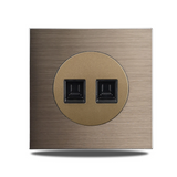 SmartConnect Wandsteckdose Aluminium Braun – Schuko Steckdose mit USB & LAN | Unterputz Anschlussdose | Modernes Design
