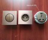 SmartConnect Wandsteckdose Aluminium Braun – Schuko Steckdose mit USB & LAN | Unterputz Anschlussdose | Modernes Design