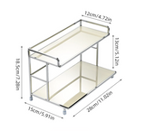 DuoSpace Metall Organizer Regal 2 Ebenen – Freistehendes Aufbewahrungsregal für Küche & Bad | Platzsparend | Modernes Design