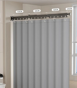 AquaFold Komfort Duschvorhang Set – Faltbares Magnetsystem mit Teleskopstange | Wasserdicht | Ohne Bohren Montage