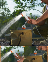 AquaLite Pro 2025 – Tragbare Outdoor-Dusche mit LED & Akku