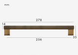 LINEORA T-Bar Möbelgriff Antik Messing – 128 mm | Massives Messing | Linearer Designgriff für Schrank & Schublade