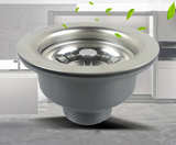 FlowGuard Komplett-Ablaufgarnitur Edelstahl – Pop-Up Spülbeckenabfluss 110/114 mm | Geruchsstopp | Mit Siphon & Sieb