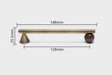NATUROX Möbelgriff mit Holzakzent 128 mm – Bronze Metallgriff mit Walnussholz | Moderner Schrankgriff | Warme Designoptik