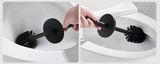 SteelMount Pro WC-Bürstengarnitur Wand – Schwarze Edelstahl Toilettenbürste | Hygienisch & Rostfrei | Platzsparende Wandmontage