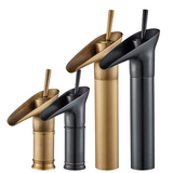 VintageStream Waschbeckenhahn Bronze – Wasserfall Armatur Messing | Einhebel Mischbatterie | Klassisches Bad Upgrade