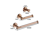 AURORA VIVÉRA Roségold Badset – 6-teiliges Badezimmer Zubehör Set | Gebürstetes Design | Komplett & Langlebig