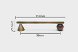 NATUROX Möbelgriff mit Holzakzent 128 mm – Bronze Metallgriff mit Walnussholz | Moderner Schrankgriff | Warme Designoptik