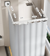 AquaFold Komfort Duschvorhang Set – Faltbares Magnetsystem mit Teleskopstange | Wasserdicht | Ohne Bohren Montage