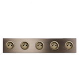 SmartConnect Wandsteckdose Aluminium Braun – Schuko Steckdose mit USB & LAN | Unterputz Anschlussdose | Modernes Design