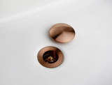 RoséFlow Premium Waschbecken Ablaufventil Roségold Messing Pop-Up Abfluss – Luxuriöses Ablaufventil mit Korrosionsschutz | Modernes Push-Down System für Badezimmer & Hotelwaschtische | Hochwertige Sanitärlösung aus Massivmessing
