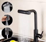 CulinaVero Küchenarmatur mit Ausziehbrause – Edelstahl Mischbatterie | Wasserfallauslauf | Maximale Flexibilität