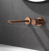 VELORIA Roségold Wandarmatur – Unterputz Waschtischmischer aus Messing | Minimalistisches Design | Langlebig & Elegant