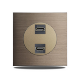 SmartConnect Wandsteckdose Aluminium Braun – Schuko Steckdose mit USB & LAN | Unterputz Anschlussdose | Modernes Design